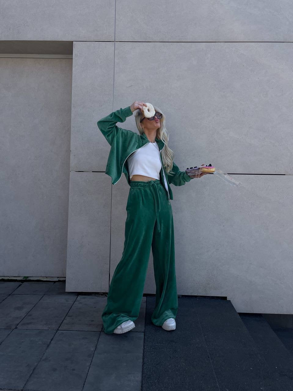 VELOUR GREEN KOMPLEKTAS