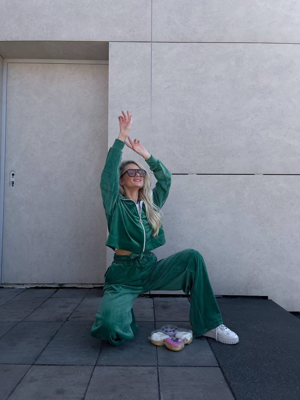 VELOUR GREEN KOMPLEKTAS