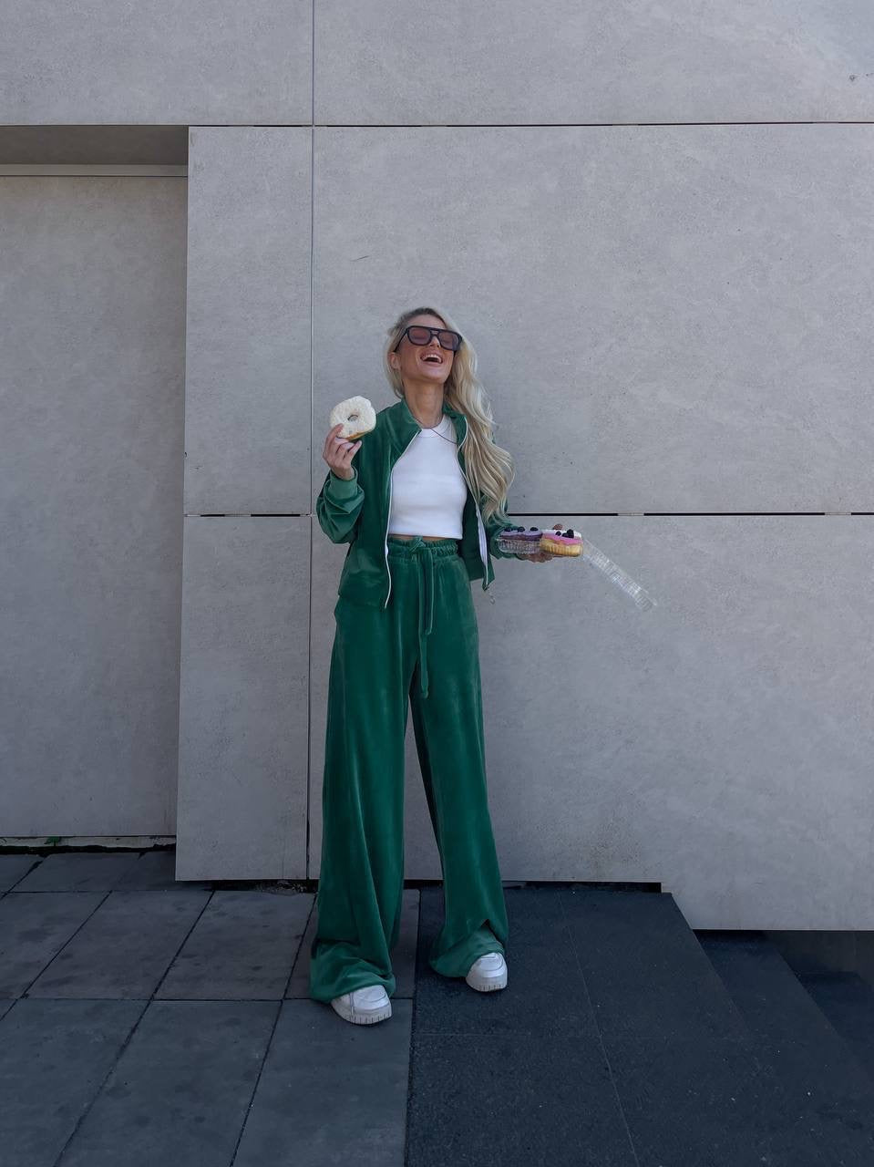 VELOUR GREEN KOMPLEKTAS