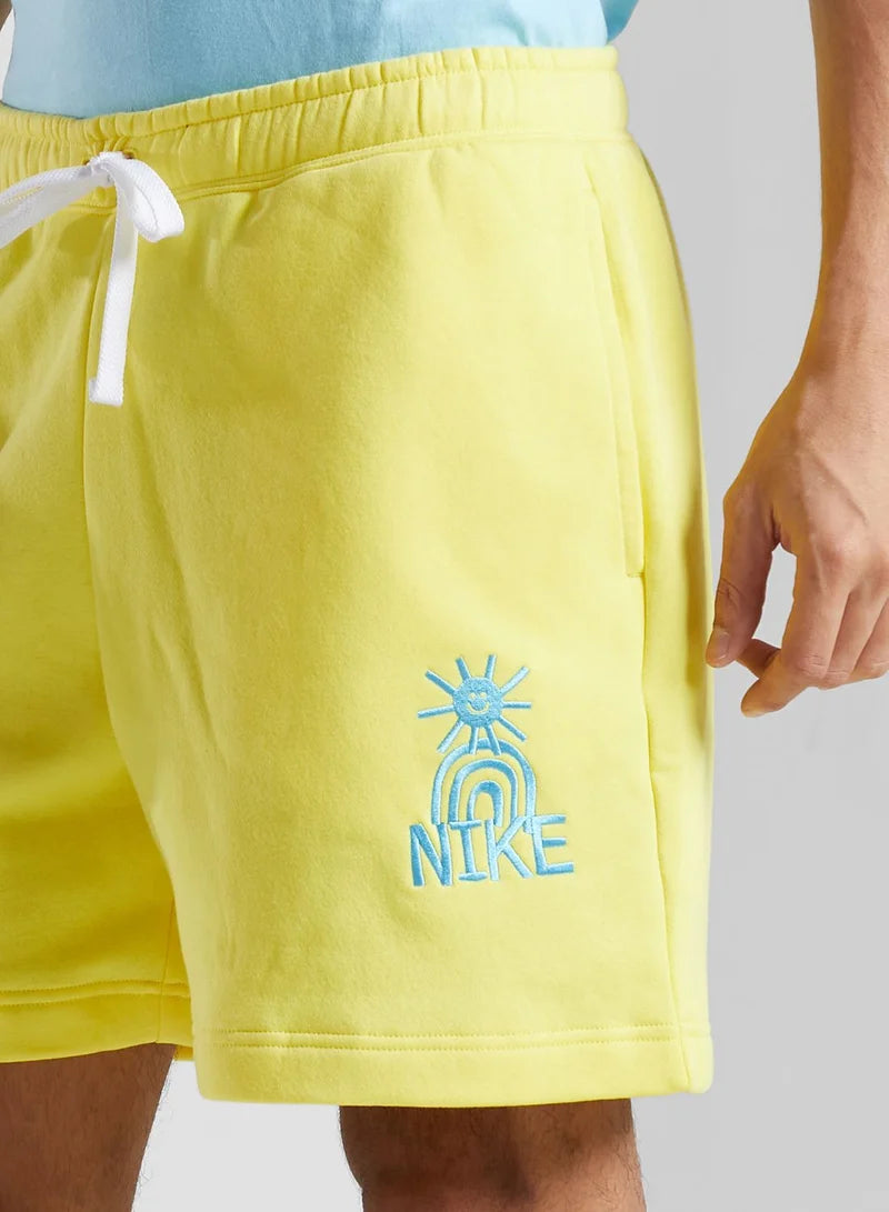 NIKE SUNSHINE FLEECE LEMON YELLOW DQ4079-765 ŠORTAI