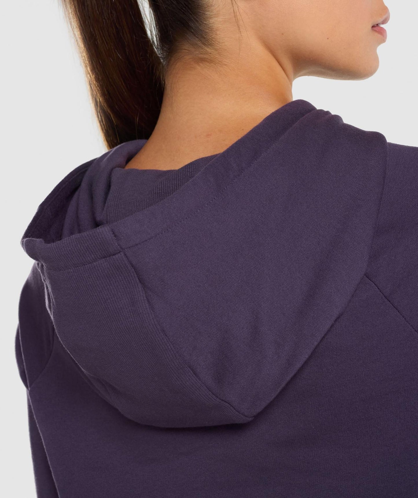 GYMSHARK TRAINING CROPPED HOODIE DARK PURPLE DŽEMPERIS
