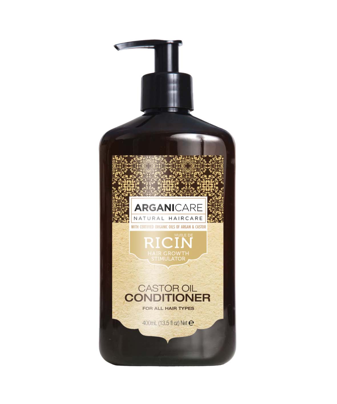 ARGANICARE Ricin -Plaukų kondicionierius su ricinos aliejumi 400ml