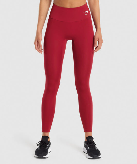 GYMSHARK TRAINING FULL LENGHT BURGUNDY LEGGINGS + BRA SET KOMPLEKTAS