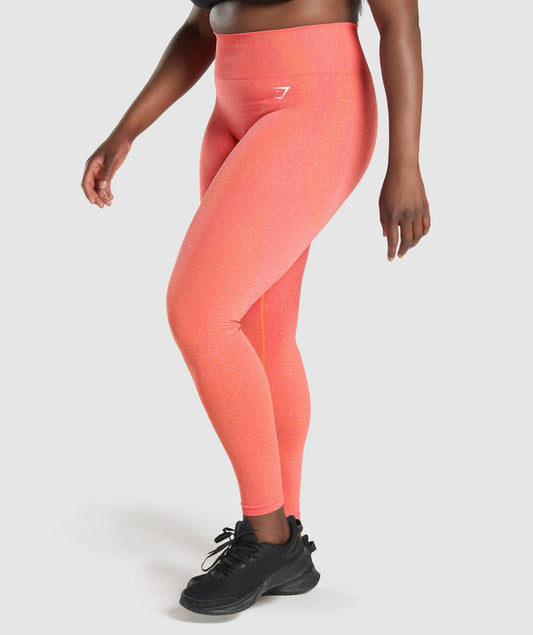 GYMSHARK VITAL SEAMLESS NEON PINK LEGGINGS + CROP TOP SET KOMPLEKTAS