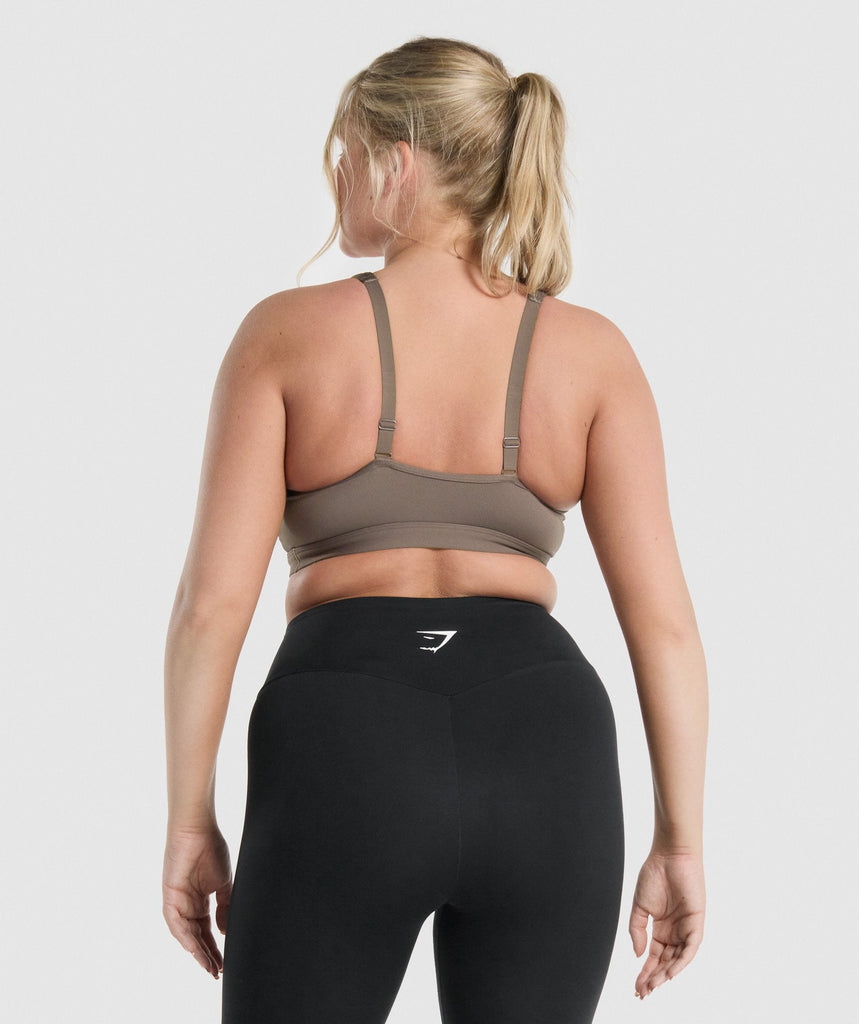 GYMSHARK TRAINING BROWN 7/8 LEGGINGS + BRA SET KOMPLEKTAS