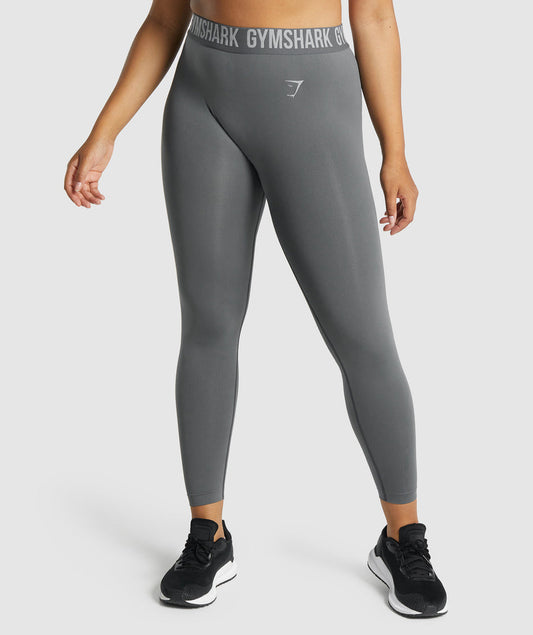 GYMSHARK FIT SEAMLESS GREY LEGGINGS + BRA SET KOMPLEKTAS