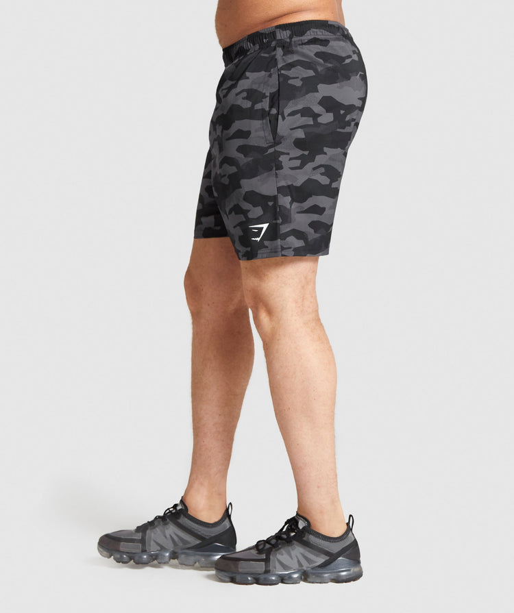 GYMSHARK ARRIVAL ARMY BLACK & GREY ŠORTAI