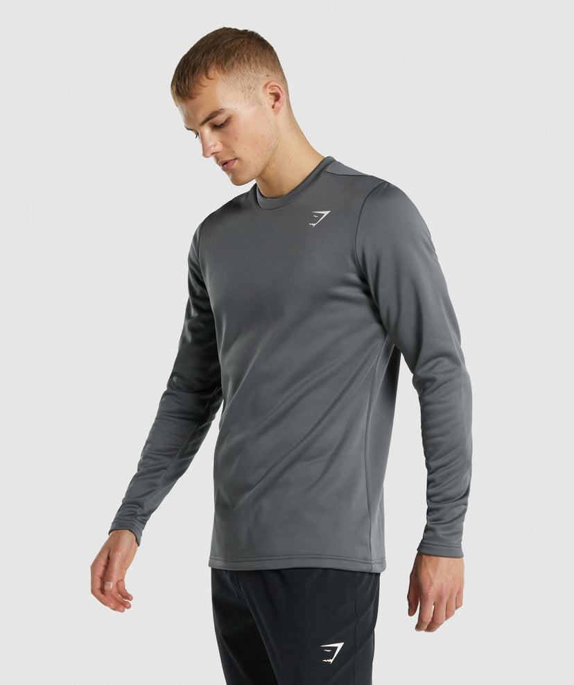 GYMSHARK ARRIVAL CREW SWEATSHIRT SMOKEY GREY DŽEMPERIS