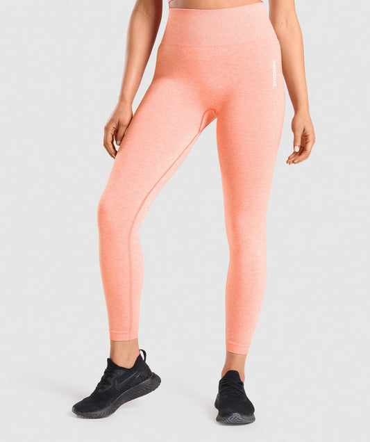 GYMSHARK ADAPT MARL SEAMLESS PEACH PINK TAMPRĖS
