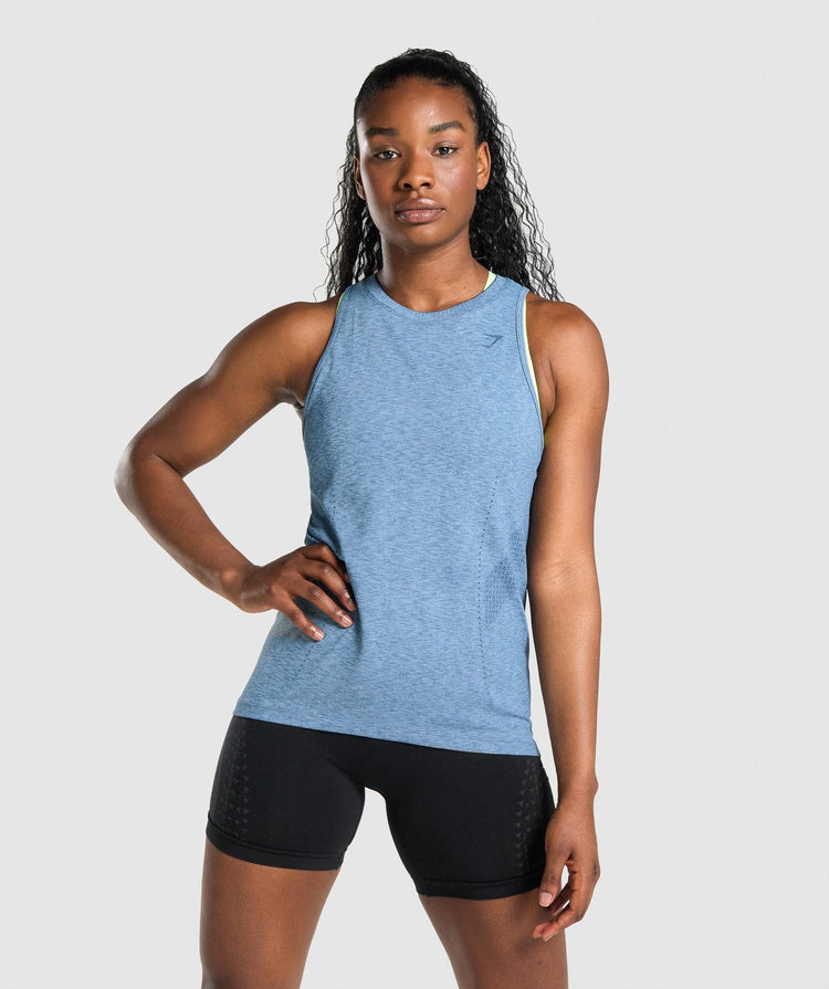 GYMSHARK APEX SEAMLESS TANK BLUE SPORTINĖ PALAIDINĖ