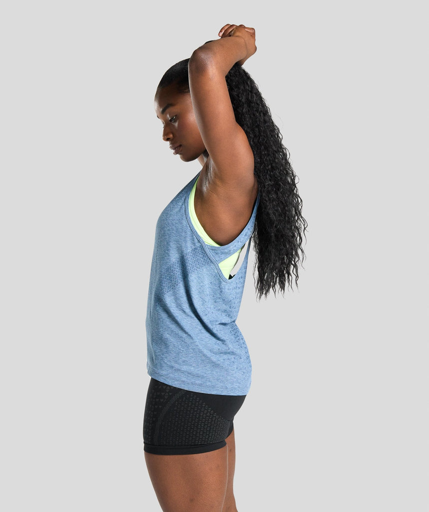 GYMSHARK APEX SEAMLESS TANK BLUE SPORTINĖ PALAIDINĖ