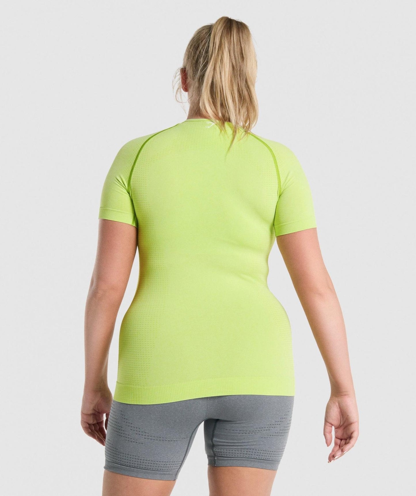 GYMSHARK VITAL SEAMLESS LIME LEGGINGS + T-SHIRT SET KOMPLEKTAS