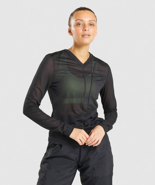 GYMSHARK CTY LONG SLEEVE TOP BLACK SPORTINĖ PALAIDINĖ