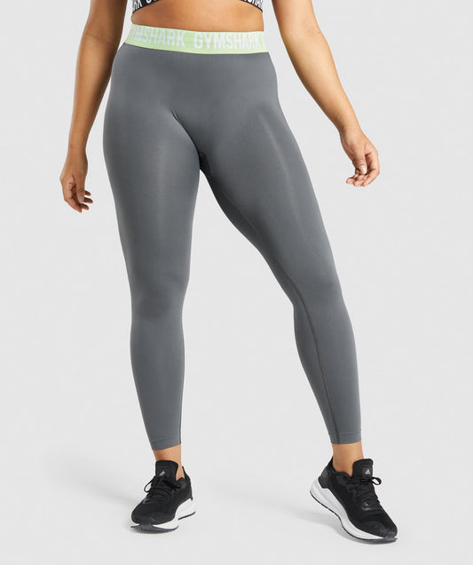 GYMSHARK FIT SEAMLESS GREY/PISTACHIO TAMPRĖS