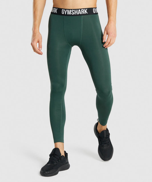 GYMSHARK ELEMENT BASELAYER DARK GREEN TAMPRĖS