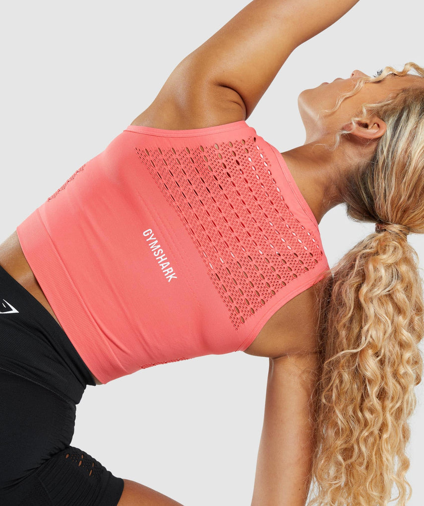 GYMSHARK ENERGY SEAMLESS CROP TOP HOT PINK SPORTINĖ PALAIDINĖ
