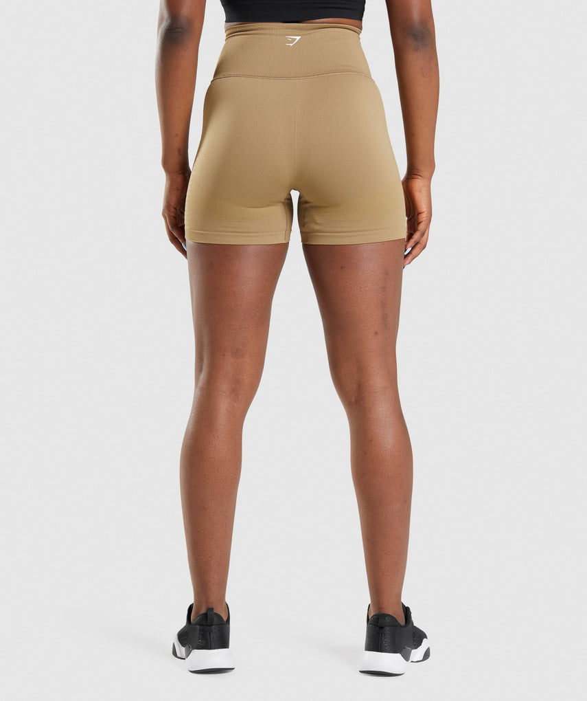 GYMSHARK ENERGY SEAMLESS COOKIE BROWN ŠORTAI