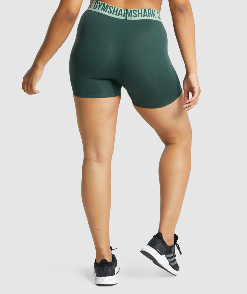 GYMSHARK FIT SEAMLESS DARK GREEN/LIGHT GREEN ŠORTAI