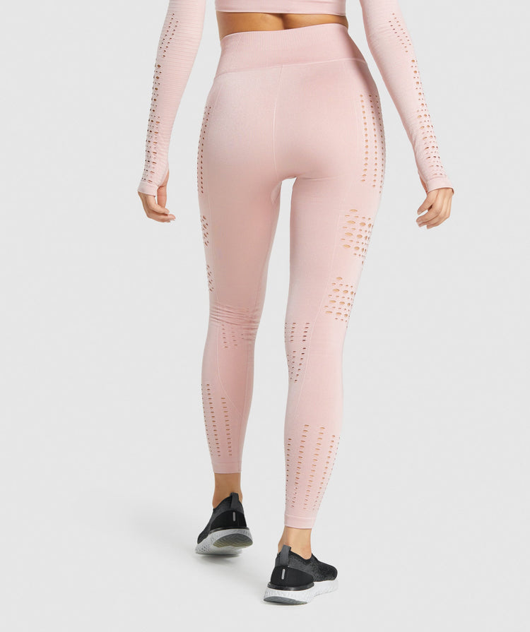 GYMSHARK ENERGY GLOW SEAMLESS TIGHTS BABY PINK TAMPRĖS