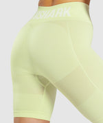 GYMSHARK FLEX CYCLING LIGHT GREEN LOGO ŠORTAI