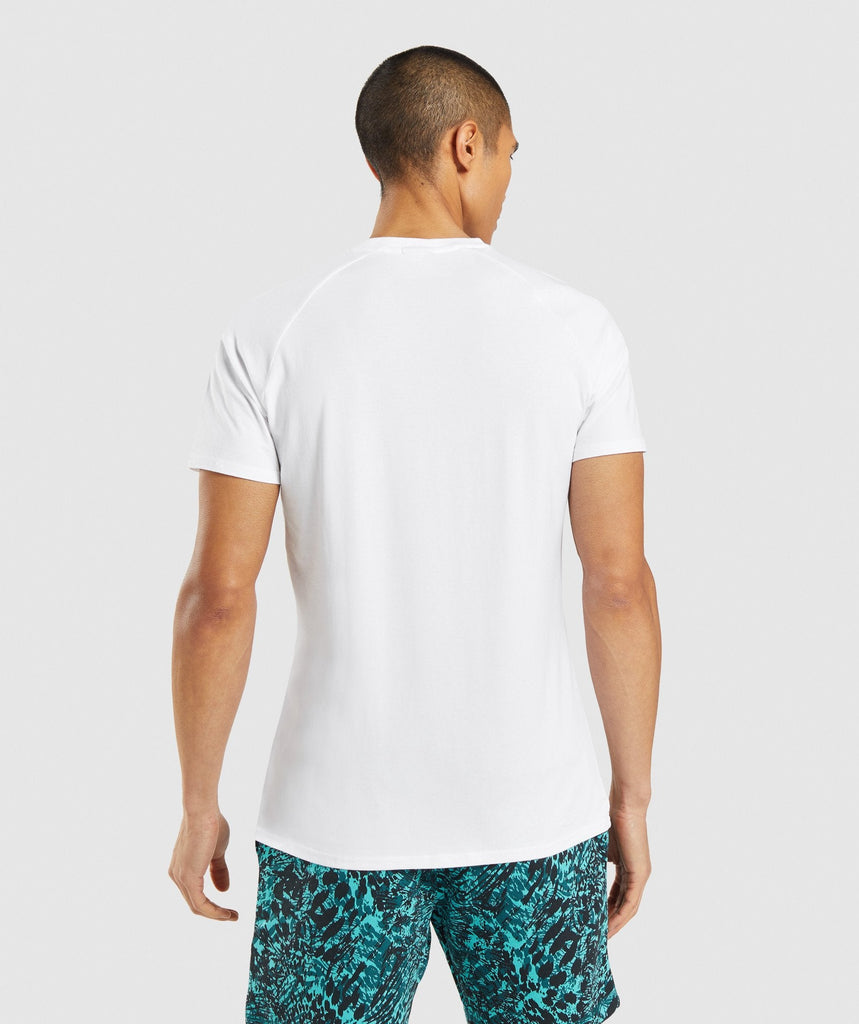 GYMSHARK ANIMAL PRINT INFILL WHITE/MIX MARŠKINĖLIAI