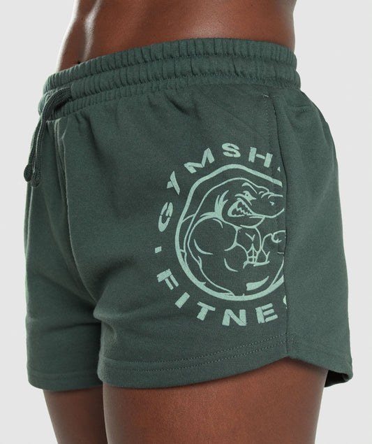 GYMSHARK LEGACY GRAPHIC DARK GREEN ŠORTAI