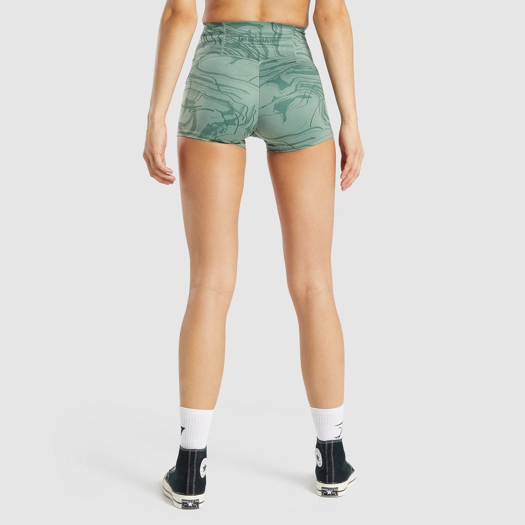 GYMSHARK GS POWER SUPPORT GREEN ARMY ŠORTAI