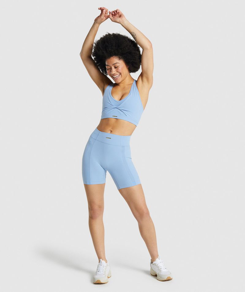 GYMSHARK WHITNEY MESH SKY BLUE ŠORTAI