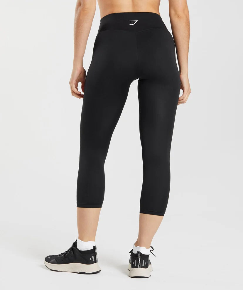 GYMSHARK TRAINING 7/8 BLACK LEGGINGS TAMPRĖS