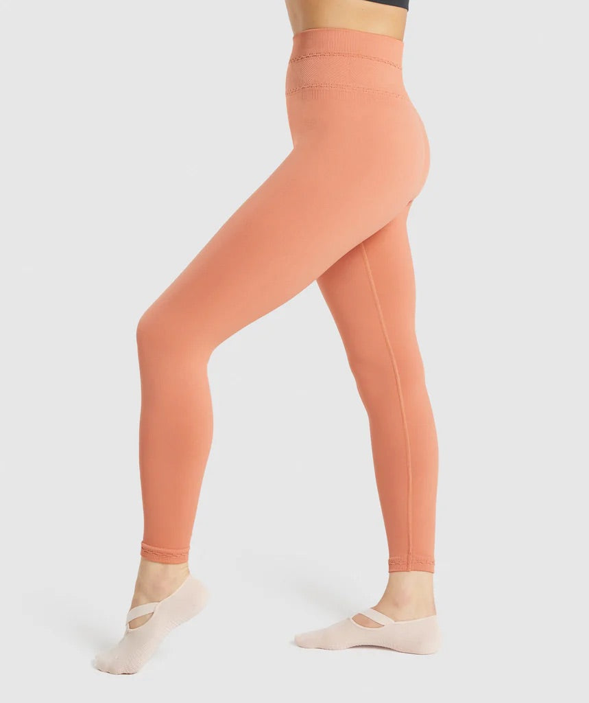 GYMSHARK STUDIO ORANGE LEGGINGS TAMPRĖS
