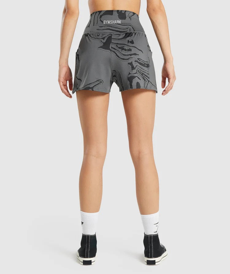 GYMSHARK GS POWER JACQUARD DARK GREY ŠORTAI