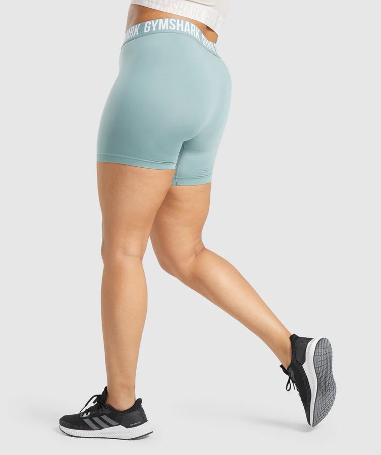 GYMSHARK FIT SEAMLESS LIGHT GREEN/MINT ŠORTAI