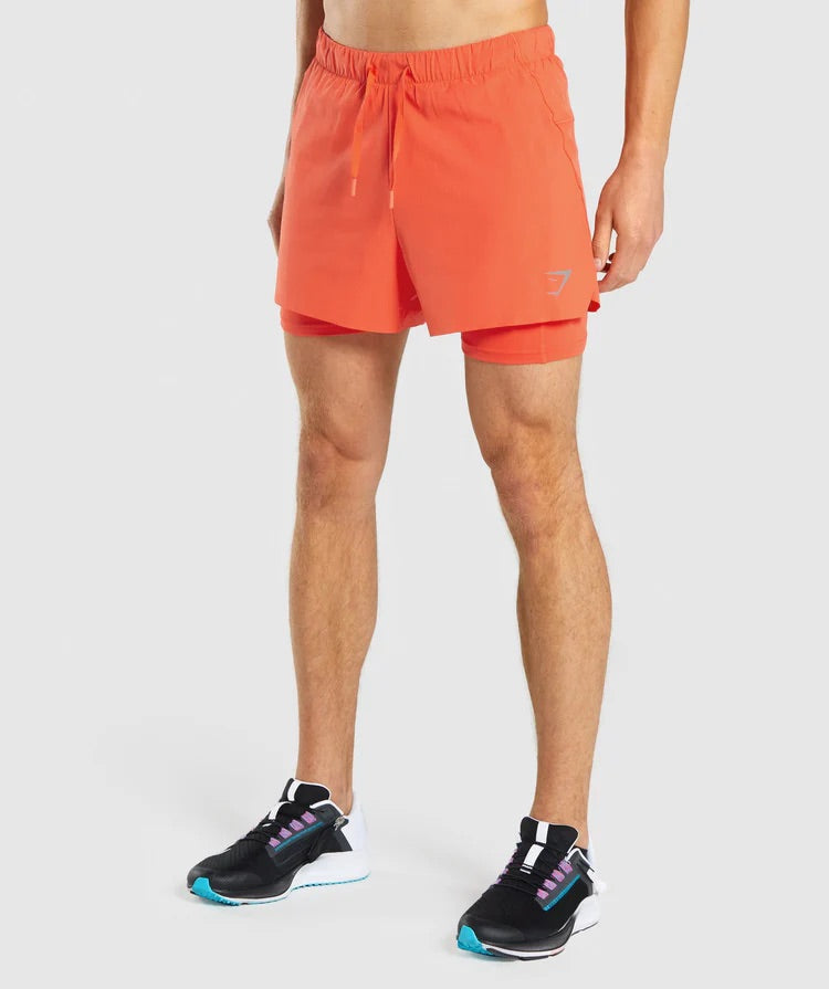 GYMSHARK SPEED 5" 2 IN 1 ORANGE ŠORTAI