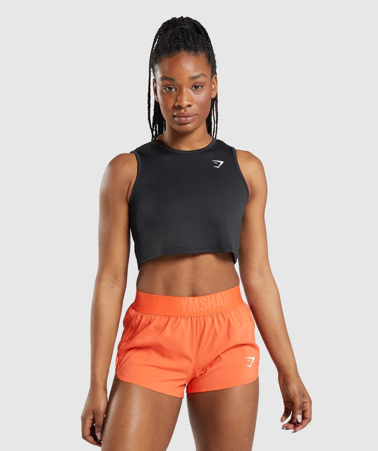 GYMSHARK TRAINING CROP TANK BLACK SPORTINĖ PALAIDINĖ