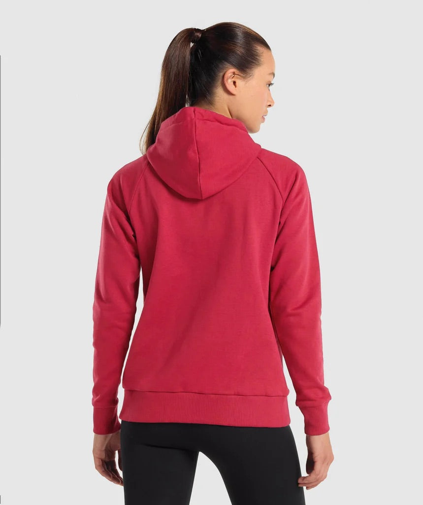 GYMSHARK TRAINING ZIP UP HOODIE BURGUNDY DŽEMPERIS