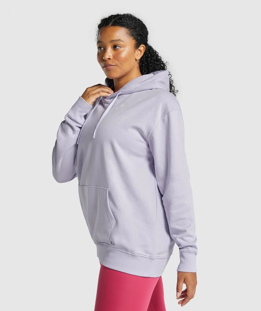 GYMSHARK TRAINING OVERSIZED HOODIE LIGHT PURPLE DŽEMPERIS