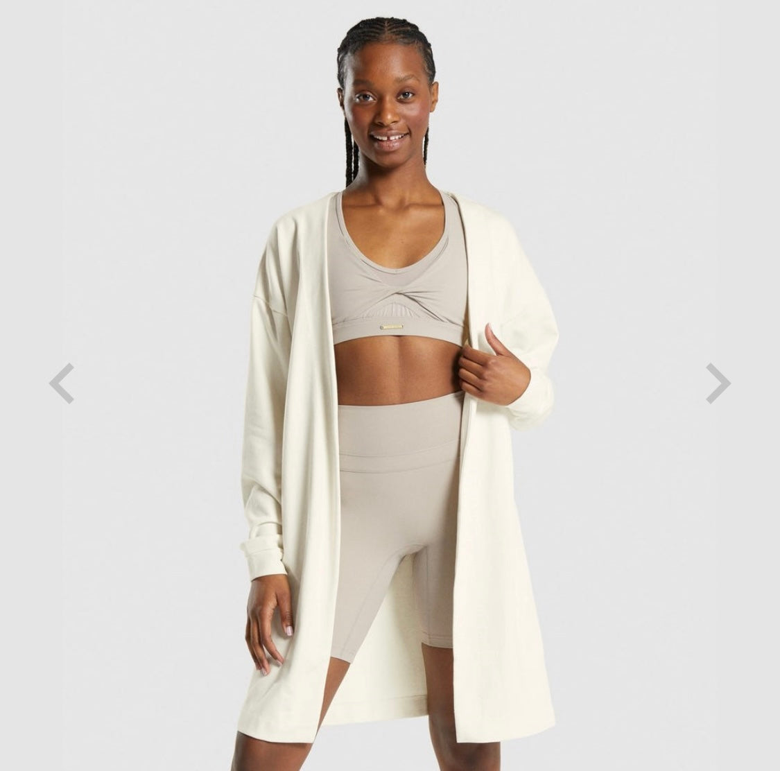 GYMSHARK WHITNEY SIMMONS LOOSE HOODIE CREAM MEGZTINIS