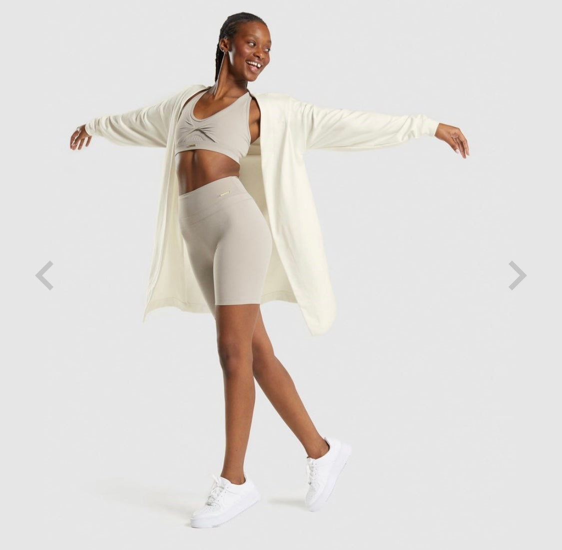 GYMSHARK WHITNEY SIMMONS LOOSE HOODIE CREAM MEGZTINIS