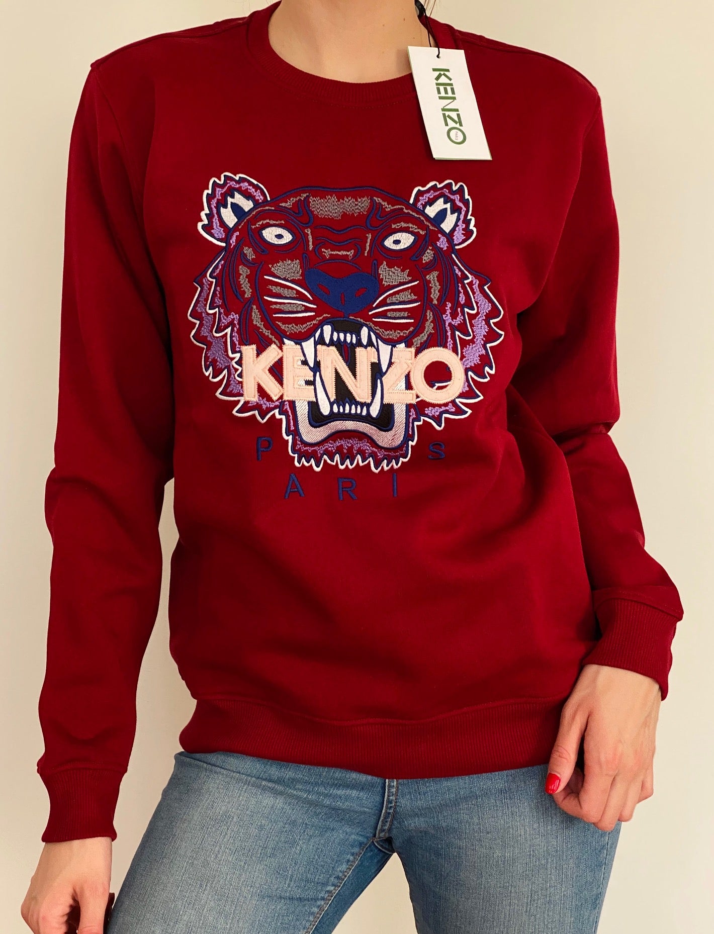 KENZO CLASSIC TIGER CREWNECK SW 4XA07 BURGUNDY DŽEMPERIS