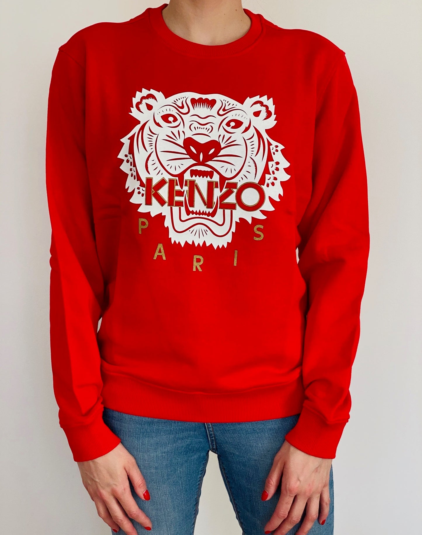 KENZO TIGER SWEATSHIRT 11256 RED WHITE DŽEMPERIS