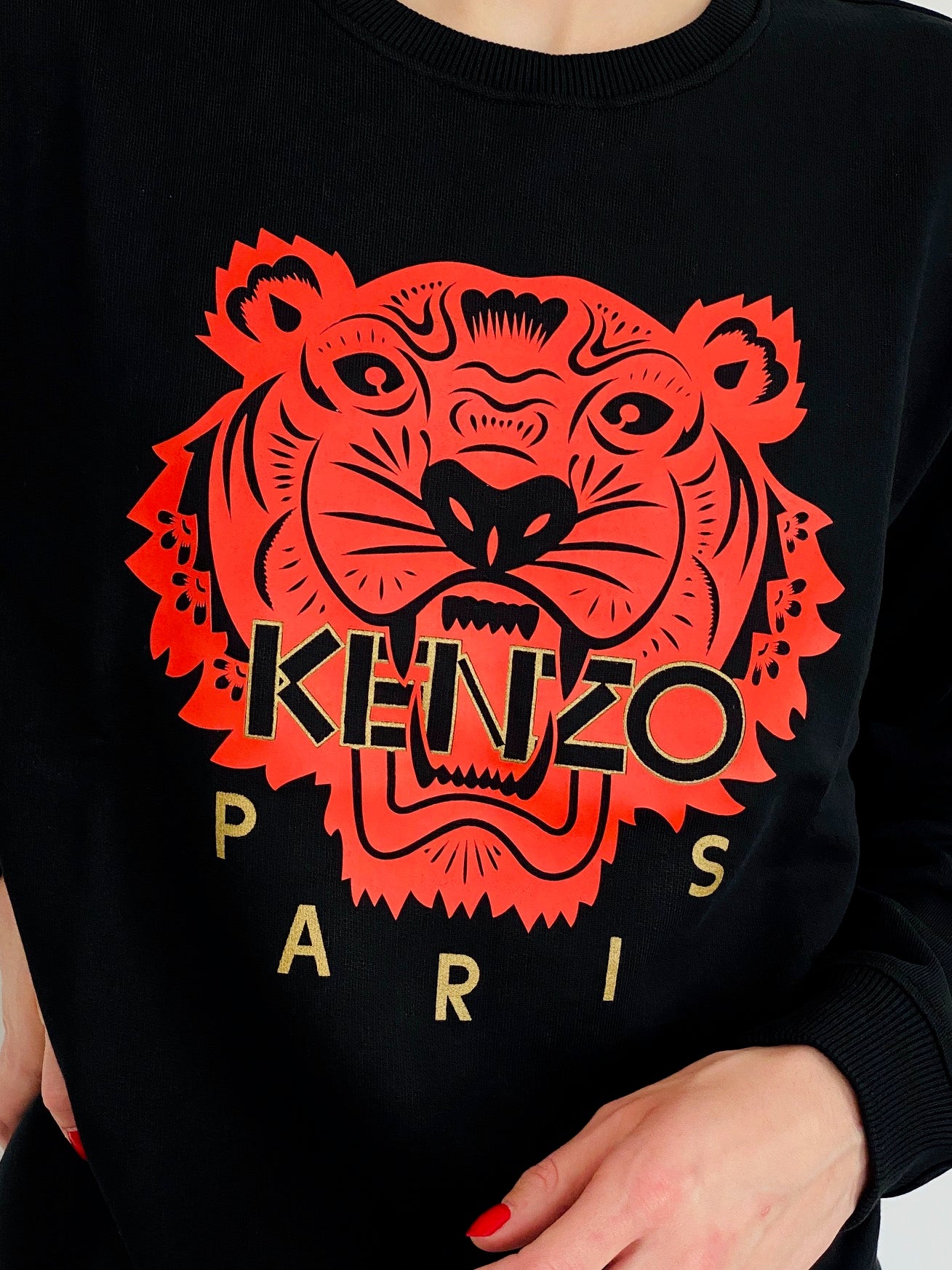 KENZO TIGER SWEATSHIRT 11256 BLACK RED DŽEMPERIS