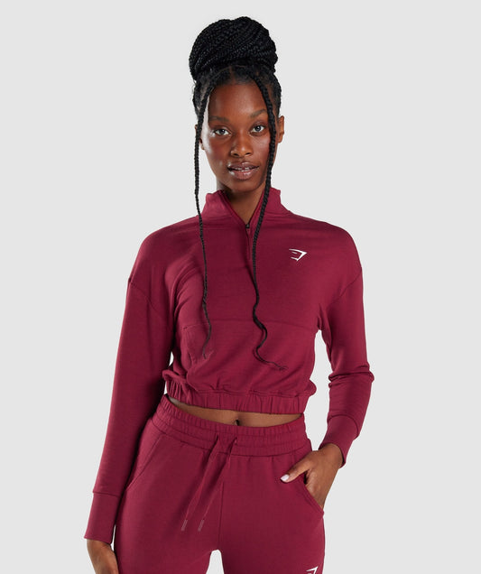 GYMSHARK PIPPA TRAINING PULLOVER BURGUNDY DŽEMPERIS