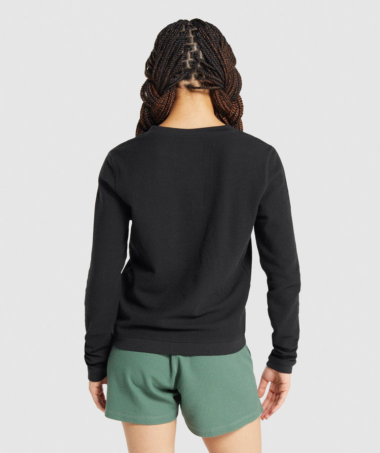 GYMSHARK PAUSE LONG SLEEVE TOP BLACK PALAIDINĖ