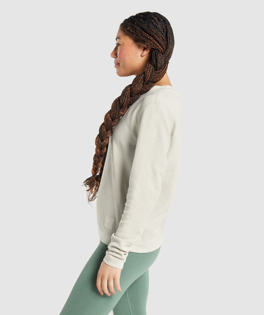 GYMSHARK PAUSE LONG SLEEVE TOP CREAM PALAIDINĖ