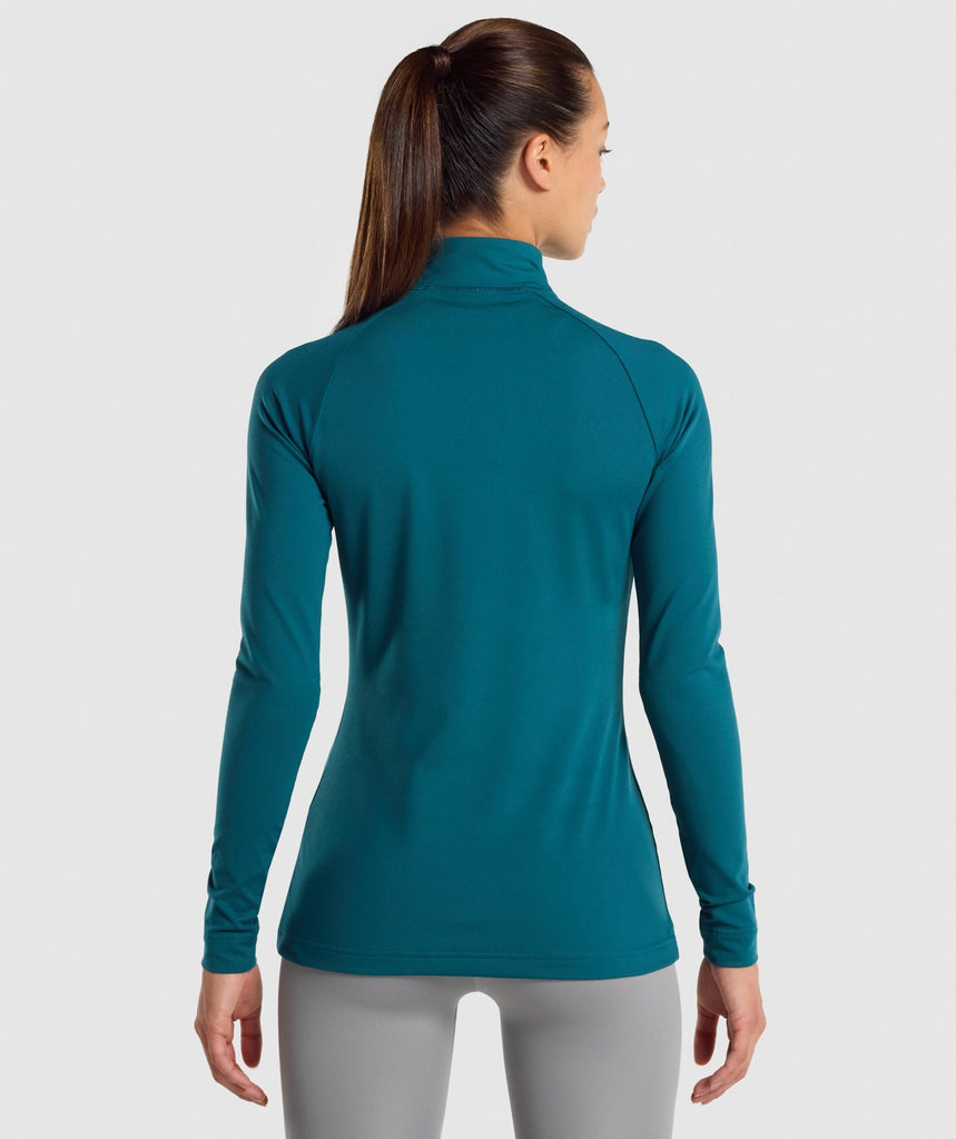 GYMSHARK TRAINING 1/4 ZIP ELECTRO BLUE DŽEMPERIS