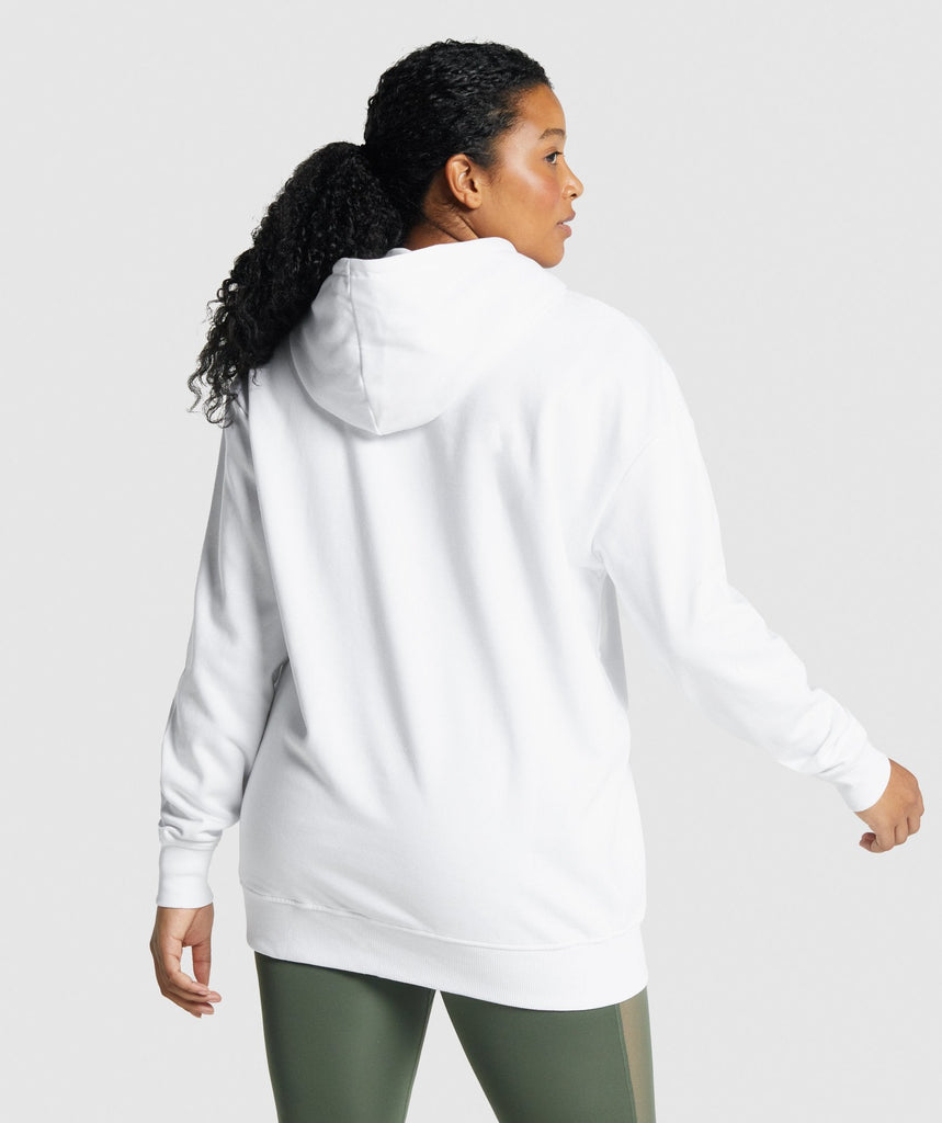 GYMSHARK TRAINING OVERSIZED HOODIE WHITE DŽEMPERIS