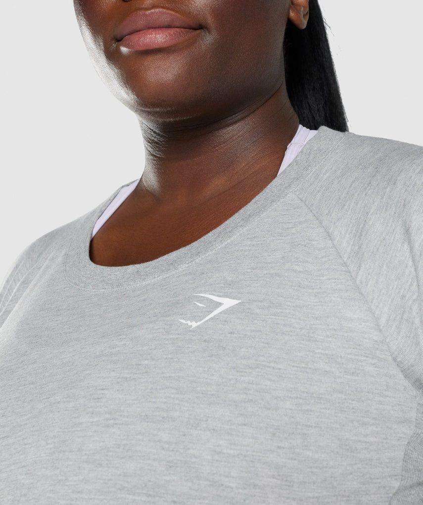 GYMSHARK TRAINING CROPPED SWEATER GREY DŽEMPERIS