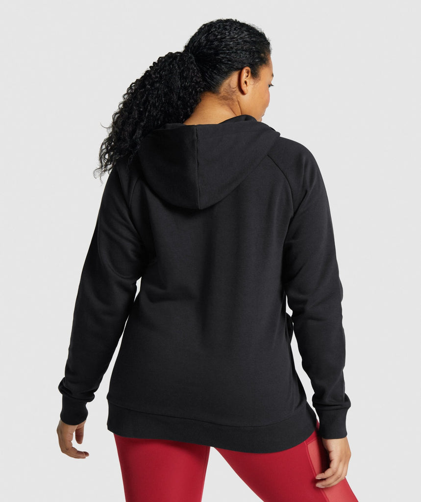GYMSHARK TRAINING ZIP UP HOODIE BLACK DŽEMPERIS