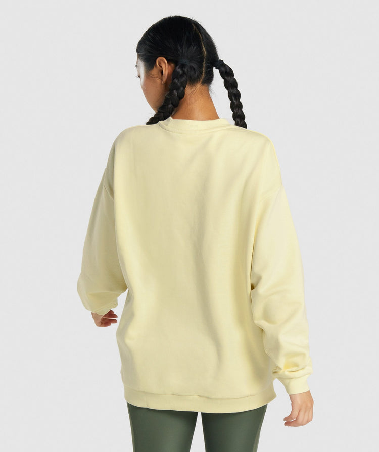 GYMSHARK TRAINING OVERSIZED SWEATSHIRT YELLOW DŽEMPERIS
