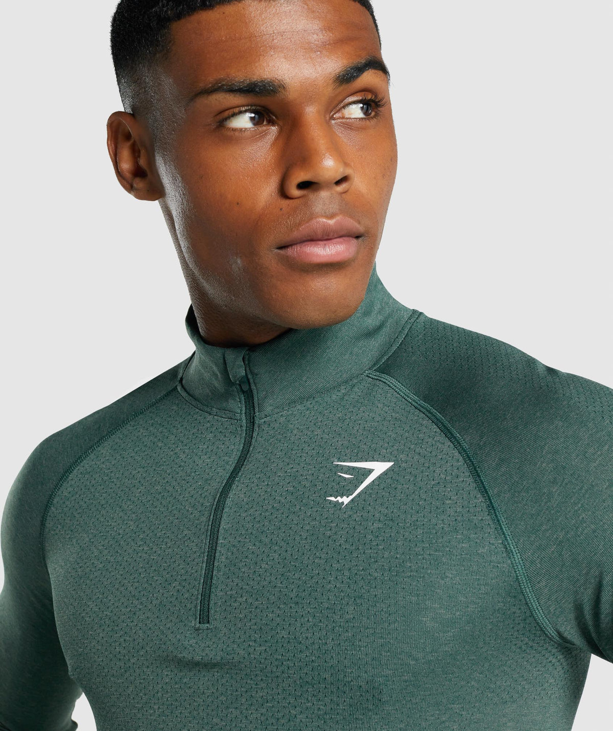 GYMSHARK VITAL LIGHT 1/4 ZIP GREEN SPORTINĖ PALAIDINĖ